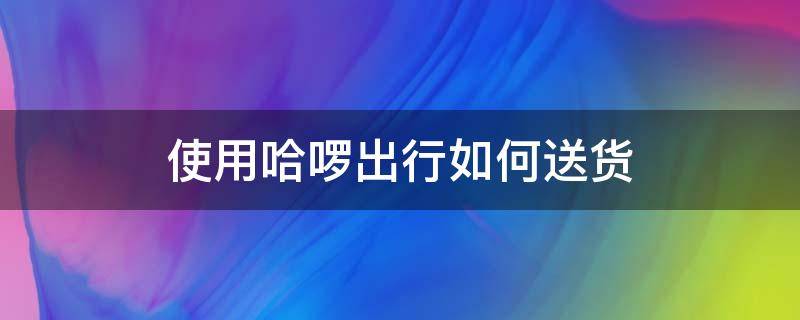 使用哈啰出行如何送货（哈啰出行怎么接送货的单子）