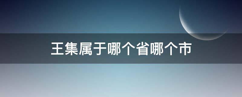 王集屬于哪個(gè)省哪個(gè)市 王集鄉(xiāng)屬于哪個(gè)市