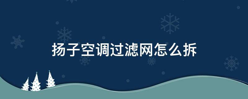 扬子空调过滤网怎么拆（扬子空调过滤网怎么拆视频）