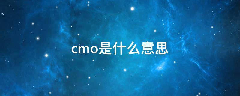 cmo是什么意思 cmo是什么意思职责是什么