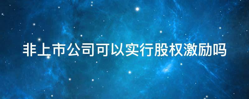 非上市公司可以实行股权激励吗 非上市公司可以实行股权激励吗为什么