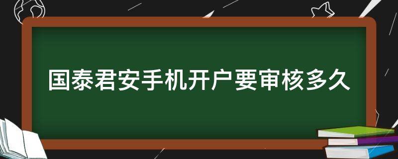 國泰君安手機(jī)開戶要審核多久 國泰君安網(wǎng)上開戶初審已過,復(fù)審啥時(shí)能過