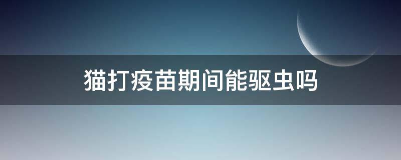 貓打疫苗期間能驅蟲嗎 貓在疫苗期間可以驅蟲嗎