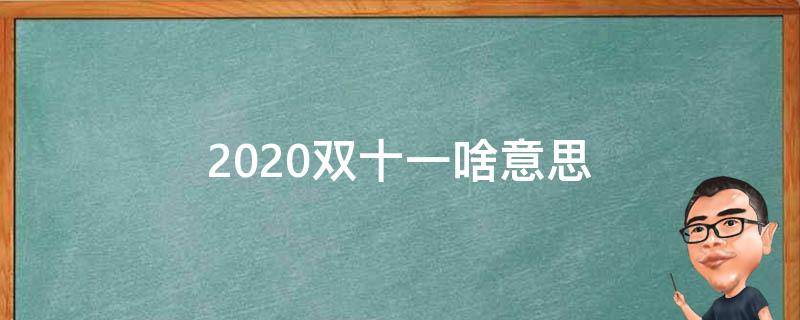 2020双十一啥意思（2020双十一没意思）