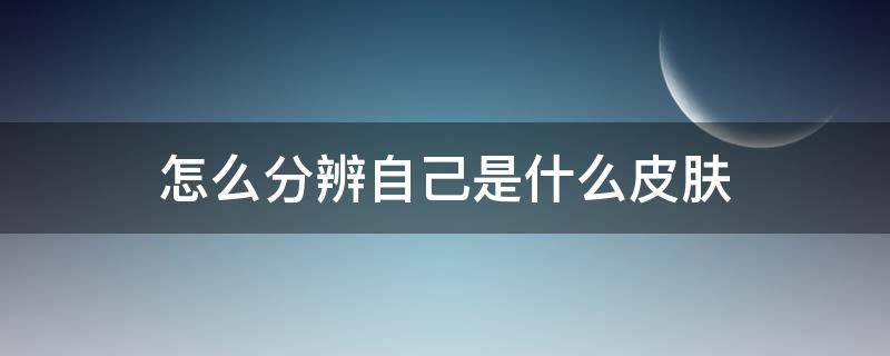 怎么分辨自己是什么皮肤（怎样分辨自己是什么皮肤）