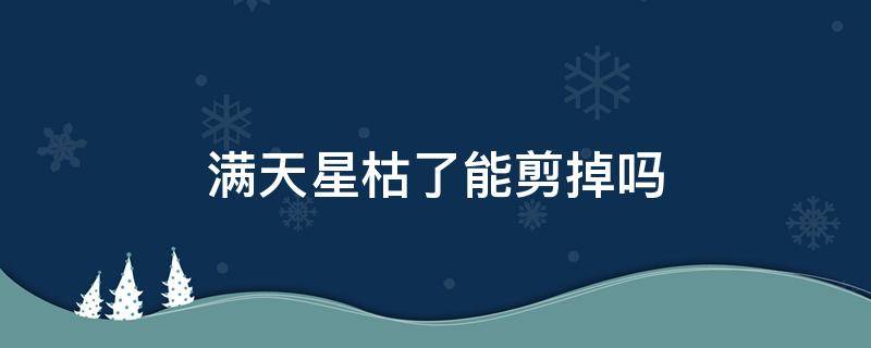 满天星枯了能剪掉吗 满天星枯了,剪了能重长吗