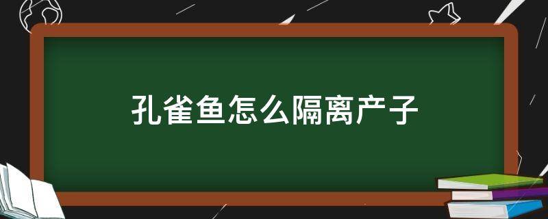 孔雀魚怎么隔離產(chǎn)子（待產(chǎn)的孔雀魚怎么隔離）