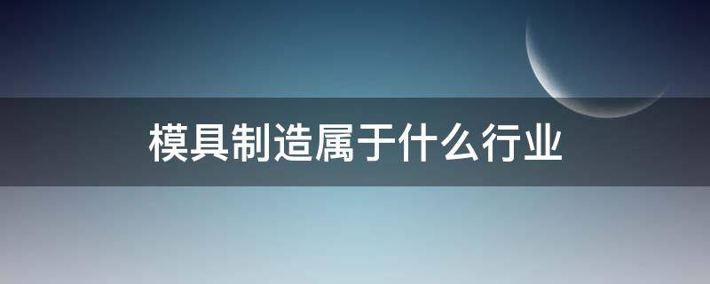 模具制造属于什么行业（模具加工和模具制造属于什么行业）