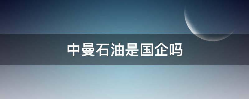 中曼石油是國企嗎（中曼石油是什么公司）