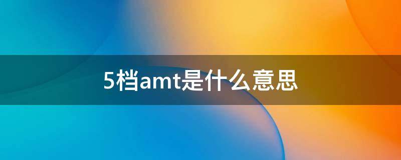 5档amt是什么意思（五档amt）