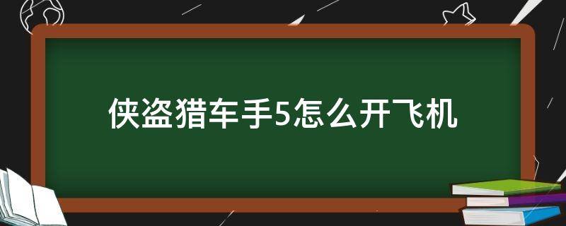 俠盜獵車手5怎么開飛機(jī) 俠盜獵車手5怎么開飛機(jī)視頻