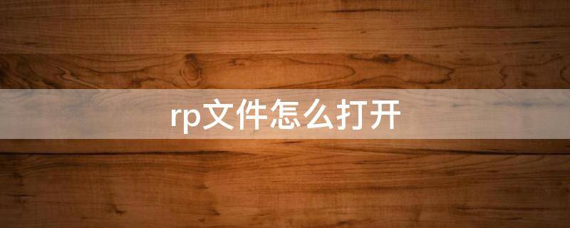 rp文件怎么打开 dmp文件怎么打开