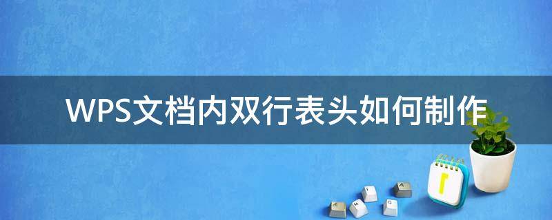 WPS文档内双行表头如何制作（wps怎么让每一行都有表头）