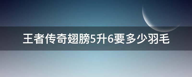 王者傳奇翅膀5升6要多少羽毛（傳奇翅膀5升6需要多少羽毛）