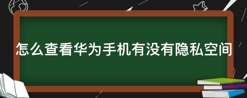 怎么查看华为手机有没有隐私空间 怎么查看华为手机有没有隐私空间密码