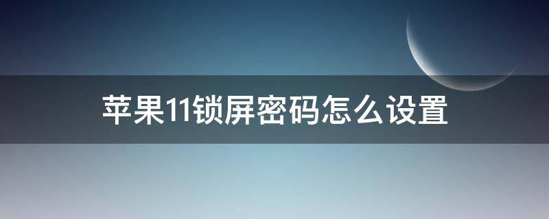 蘋果11鎖屏密碼怎么設(shè)置（蘋果11鎖屏密碼怎么設(shè)置6位）