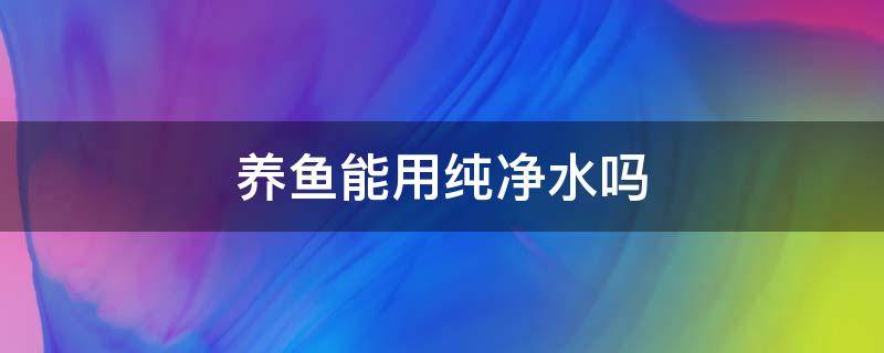 养鱼能用纯净水吗（可以直接用纯净水养鱼吗）