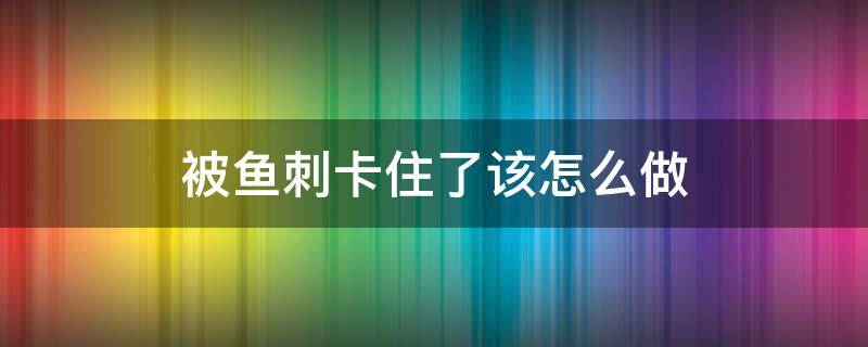 被鱼刺卡住了该怎么做（被鱼刺卡住了该怎么办呢）