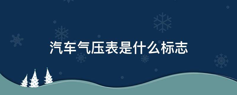 汽车气压表是什么标志（汽车气压表是哪个）