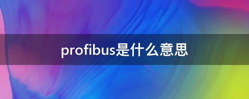 profibus是什么意思 profibus英文