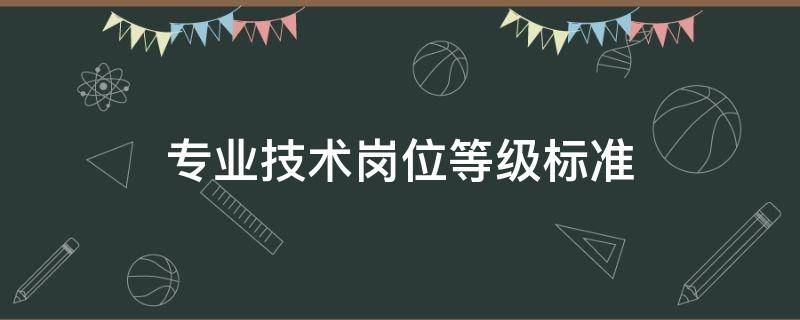 专业技术岗位等级标准（专业技术人员岗位等级）