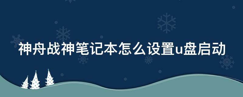 神舟战神笔记本怎么设置u盘启动 神舟战神笔记本怎么设置u盘启动系统