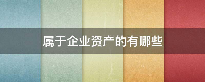 屬于企業(yè)資產(chǎn)的有哪些 企業(yè)的資產(chǎn)包括