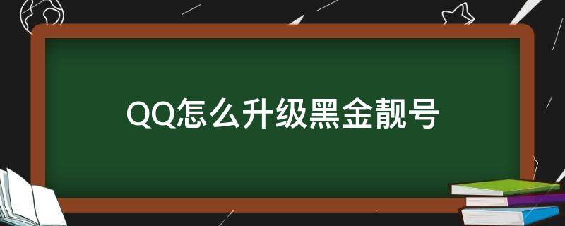 QQ怎么升级黑金靓号（QQ黑金靓号是什么样子的）