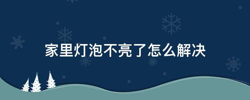 家里灯泡不亮了怎么解决（灯泡不亮如何解决）