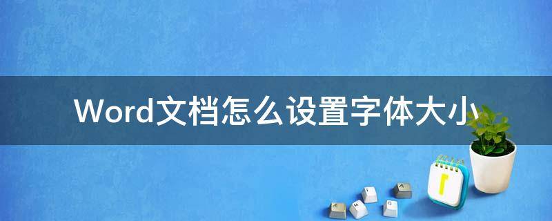 Word文檔怎么設(shè)置字體大小 如何設(shè)置word文檔字體的大小