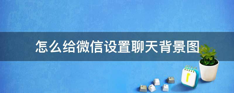 怎么给微信设置聊天背景图 微信聊天怎样设置背景图