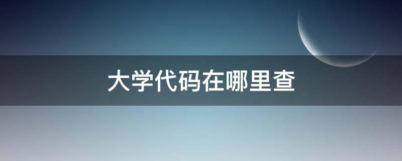 大學(xué)代碼在哪里查 大學(xué)代碼在哪里查詢