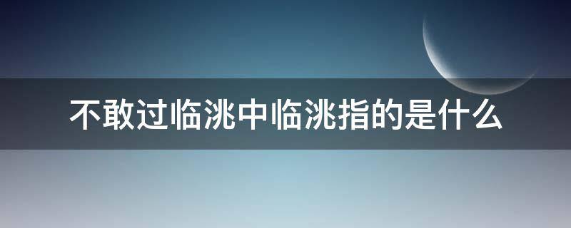 不敢过临洮中临洮指的是什么 不敢过临洮的临洮在哪里