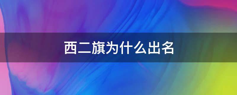 西二旗为什么出名（西二旗被称为）