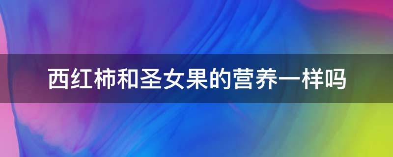 西红柿和圣女果的营养一样吗 圣女果与西红柿的营养价值区别