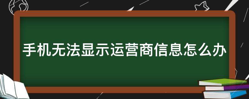 手机无法显示运营商信息怎么办 手机不显示运营商图标