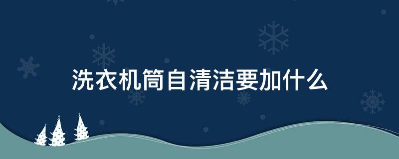 洗衣机筒自清洁要加什么（滚筒洗衣机自清洁需要放什么）