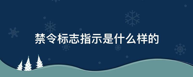 禁令标志指示是什么样的（禁令标志和警示标志）