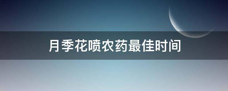 月季花喷农药最佳时间 月季花喷药什么时间好