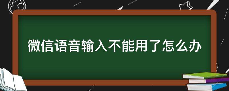 微信語音輸入不能用了怎么辦 微信語音輸入無法使用