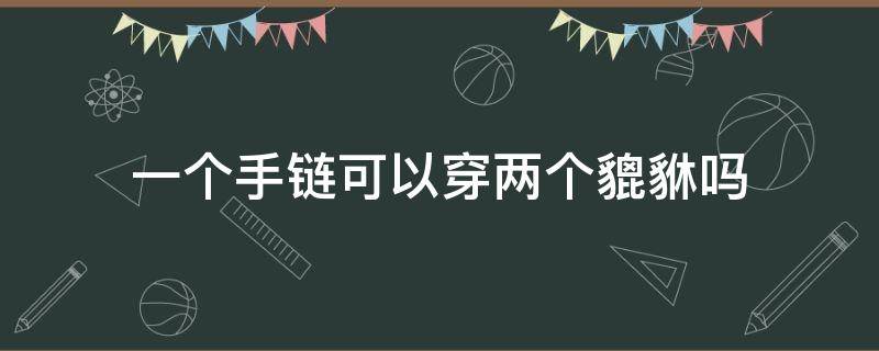 一个手链可以穿两个貔貅吗 一条手链上可以佩戴两只貔貅吗