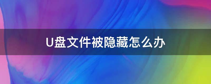 U盘文件被隐藏怎么办 u盘文件被隐藏了怎么办