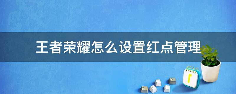 王者榮耀怎么設(shè)置紅點(diǎn)管理（王者榮耀小紅點(diǎn)管理）