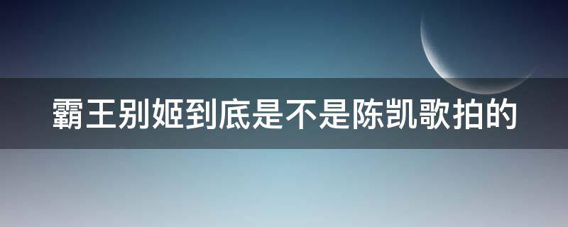 霸王别姬到底是不是陈凯歌拍的 霸王别姬是陈凯歌导的吗