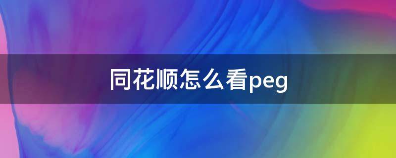 同花顺怎么看peg（同花顺怎么看pe和pb）