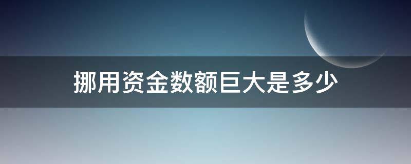 挪用資金數(shù)額巨大是多少（挪用資金數(shù)額較大是多少）