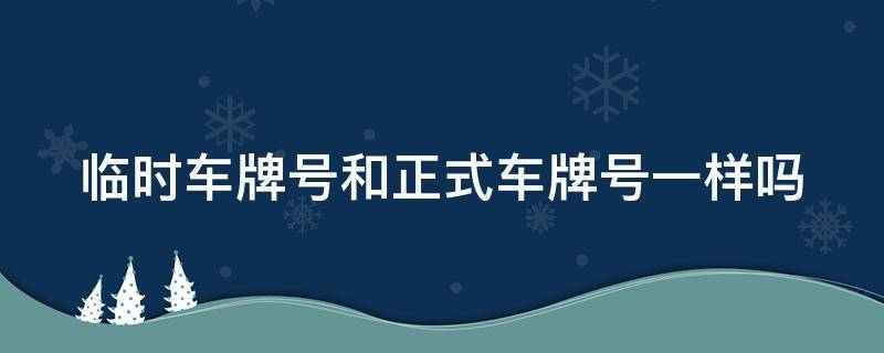 临时车牌号和正式车牌号一样吗（临时牌照不小心闯红灯了）