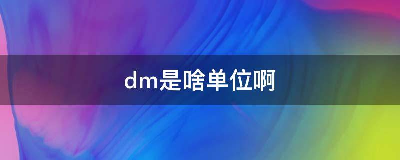 dm是啥单位啊 dm是啥子单位