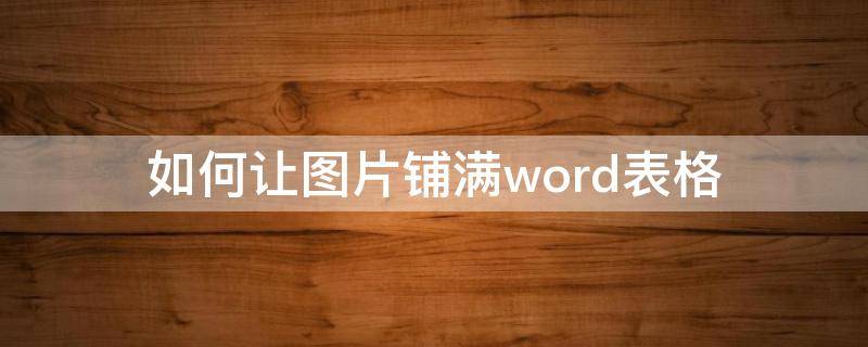 如何让图片铺满word表格（word图片怎么铺满整个表格）