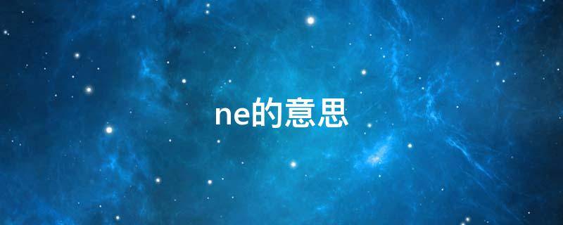 ne的意思（ne的意思是什么）